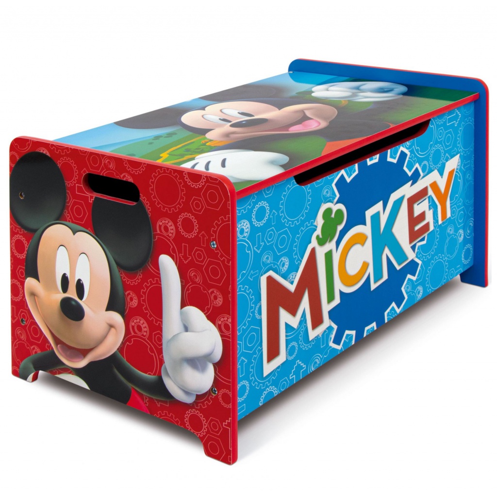 Detský drevený nábytok 2v1 MICKEY MOUSE – lavica a box na hračky