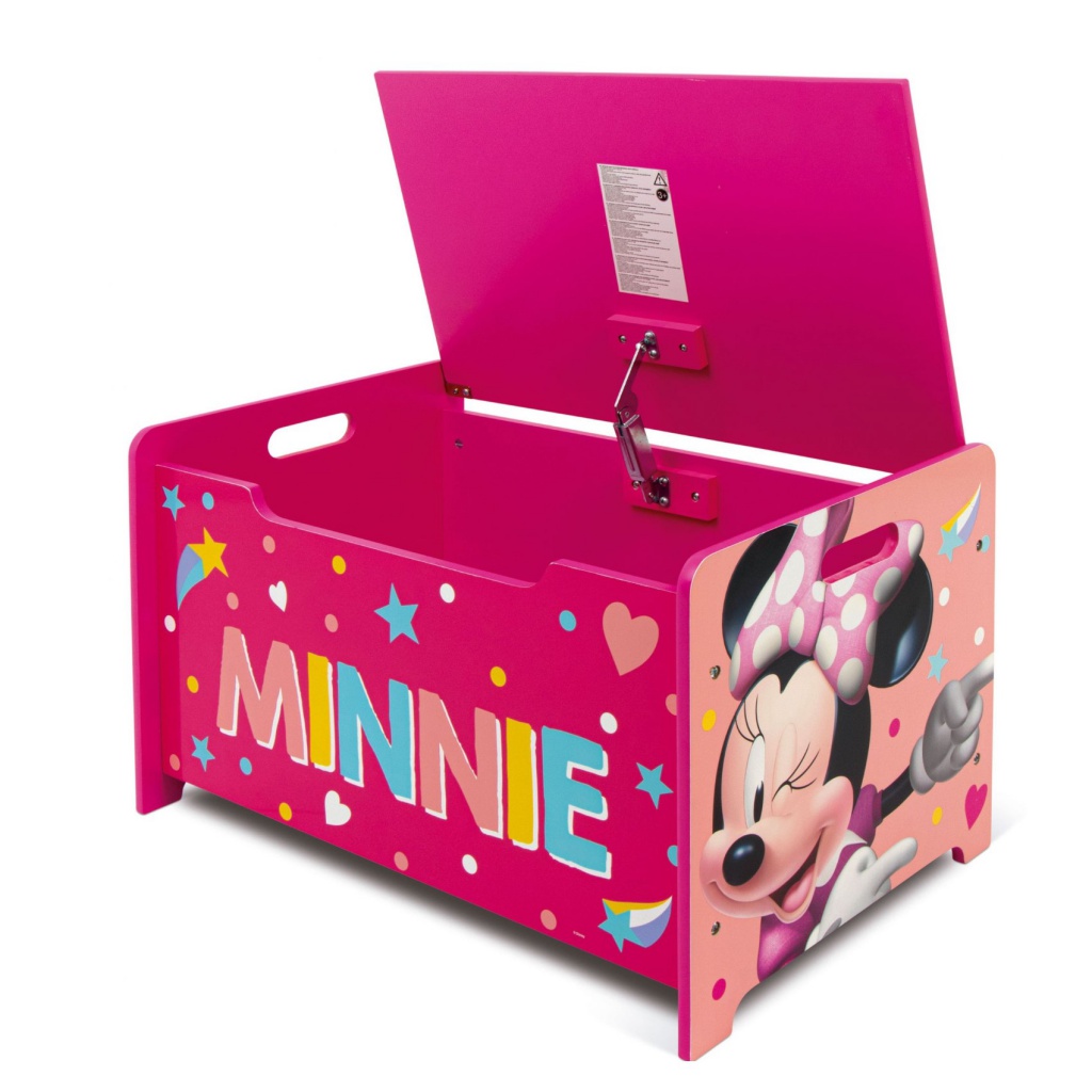Detský drevený nábytok 2v1 MINNIE MOUSE – lavica a box na hračky