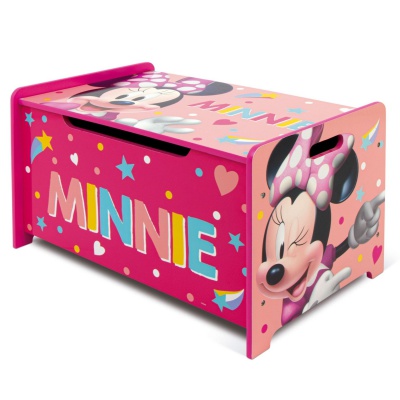 Detský drevený nábytok 2v1 MINNIE MOUSE – lavica a box na hračky Detský drevený nábytok 2v1 MINNIE MOUSE – lavica a box na hračky