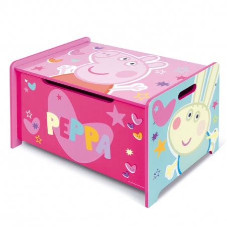 Detský drevený nábytok 2v1 PEPPA PIG Lavica / Box na hračky, PP13985