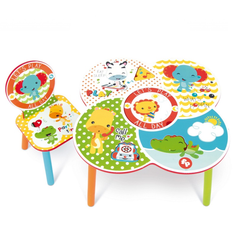 Dětský dřevěný stolek + židle FISHER PRICE, FP10000 Dětský dřevěný stolek + židle FISHER PRICE, FP10000
