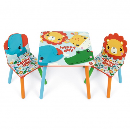 Dětský dřevěný stolek + židle FISHER PRICE, FP10298