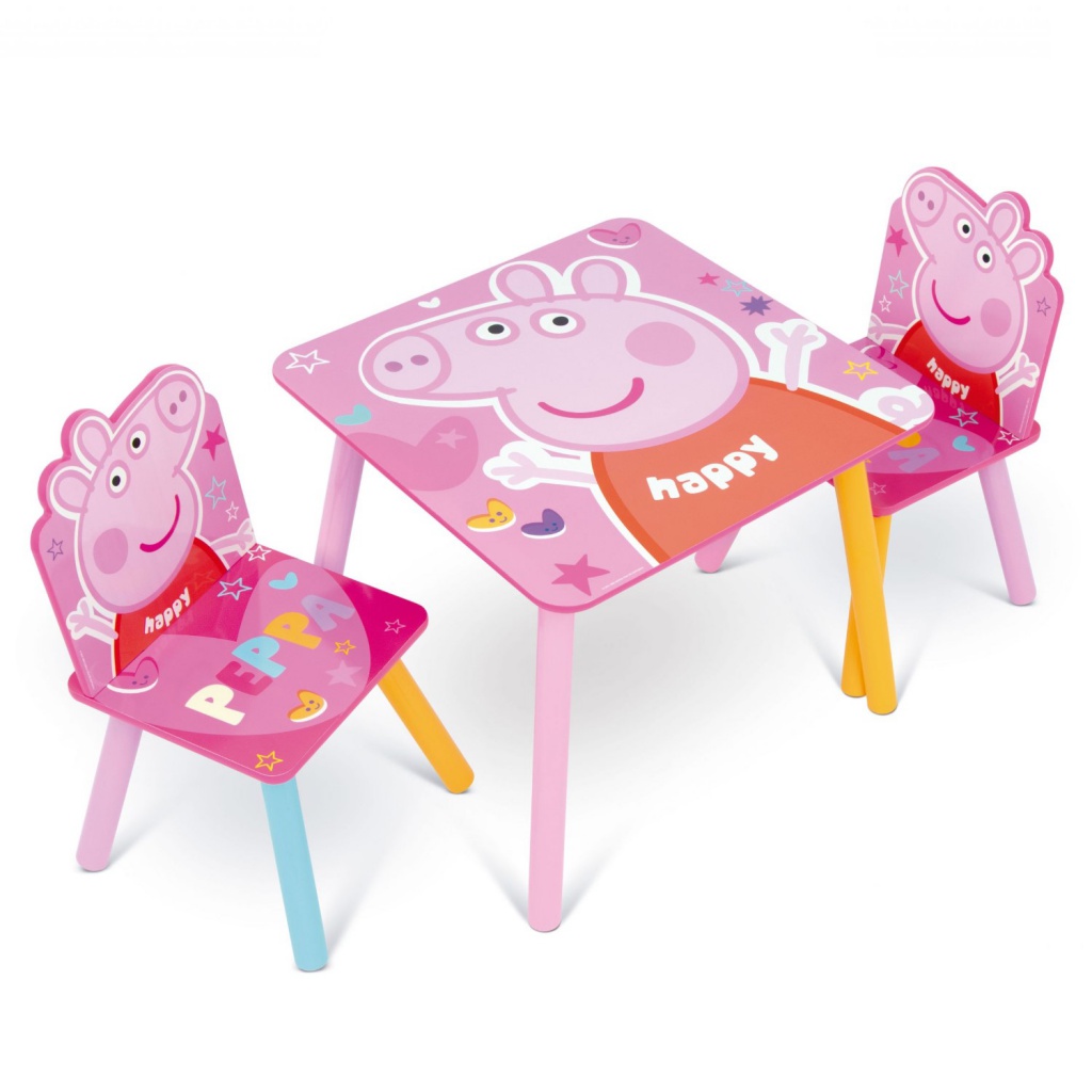 Dětský dřevěný stolek + židle PEPPA PIG, PP13984