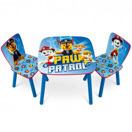 Dětský dřevěný stolek + židle PAW PATROL, PW12897