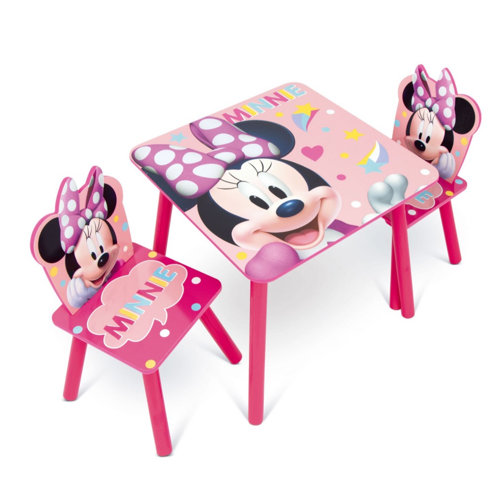 Dětský dřevěný stolek + židle MINNIE MOUSE, WD13978
