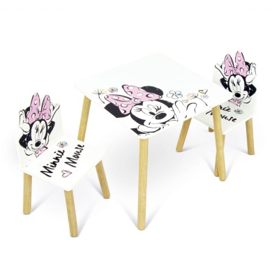 Dětský dřevěný stolek + židle MINNIE MOUSE, WD13678 Dětský dřevěný stolek + židle MINNIE MOUSE, WD13678