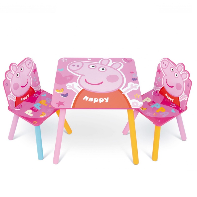 Dětský dřevěný stolek + židle PEPPA PIG, PP13984 Dětský dřevěný stolek + židle PEPPA PIG, PP13984
