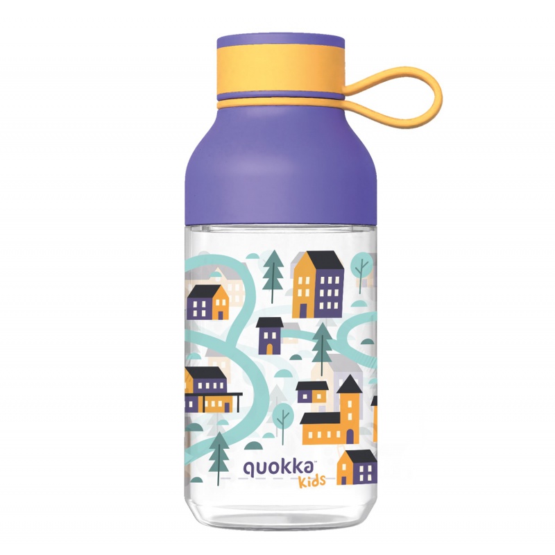 Quokka Kids Ice, Plastová fľaša s pútkom Town, 430ml, 40161 Quokka Kids Ice, Plastová fľaša s pútkom Town, 430ml, 40161