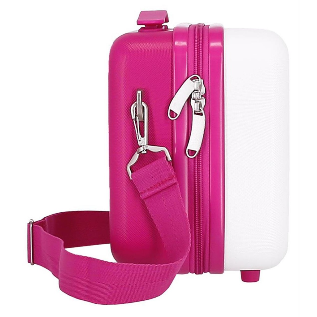 Cestovní neceser MOVEM Butterfly bílý – tvrdý kufřík s popruhem a úchytem na kufr