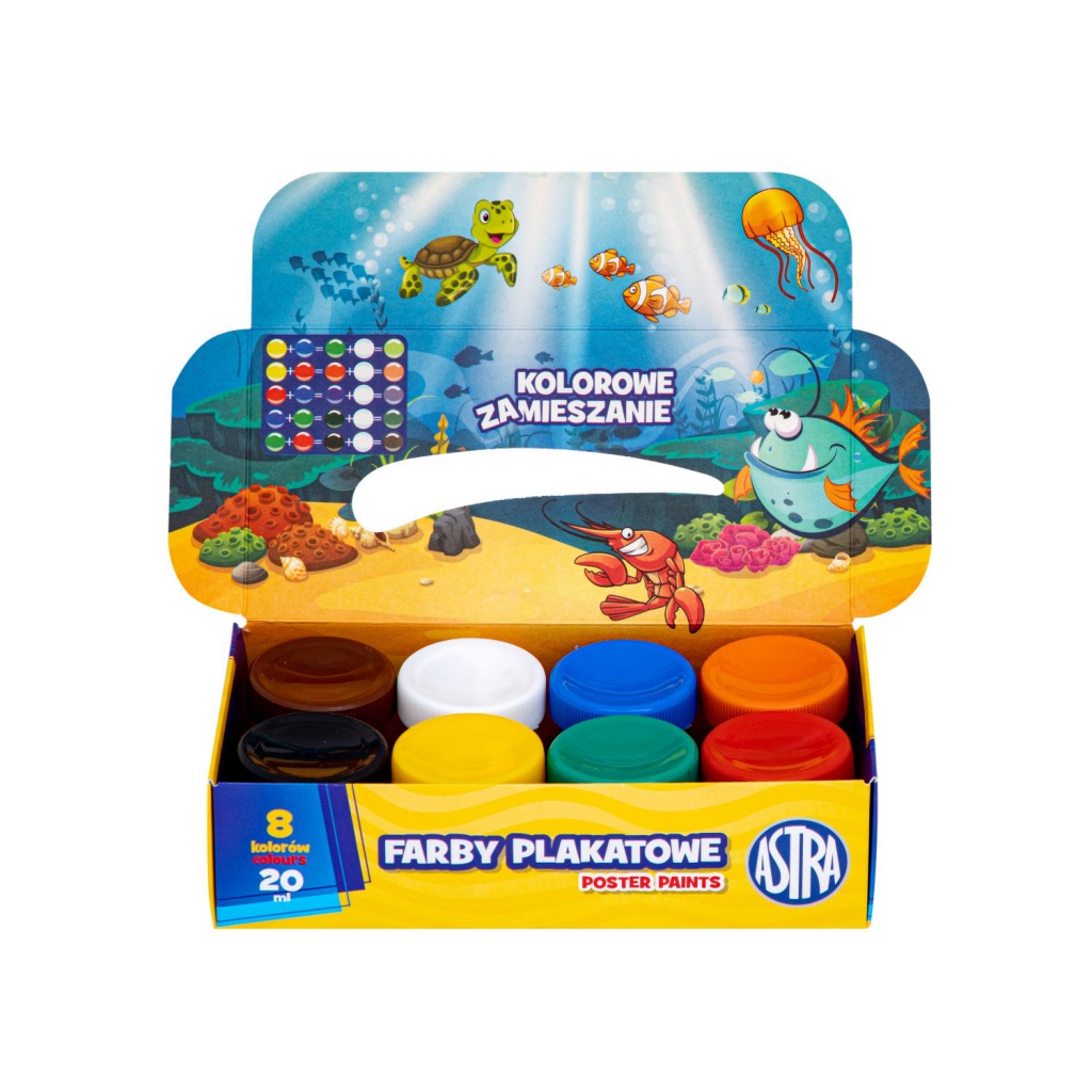 ASTRA Temperové barvy v kelímku 8x20ml, 301123041