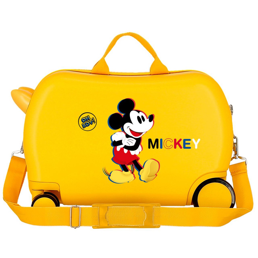 Dětský cestovní kufr na kolečkách / odrážedlo MICKEY MOUSE Ochre, 2921022