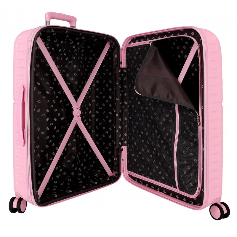 PEPE JEANS Highlight Light Pink, Sada luxusních ABS cestovních kufrů 70cm/55cm, 768952C PEPE JEANS Highlight Light Pink, Sada luxusních ABS cestovních kufrů 70cm/55cm, 768952C