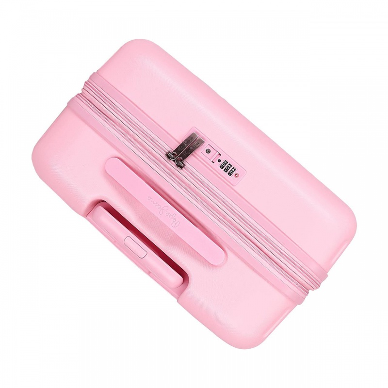 PEPE JEANS Highlight Light Pink, Sada luxusných ABS cestovných kufrov 70cm/55cm, 768952C PEPE JEANS Highlight Light Pink, Sada luxusných ABS cestovných kufrov 70cm/55cm, 768952C