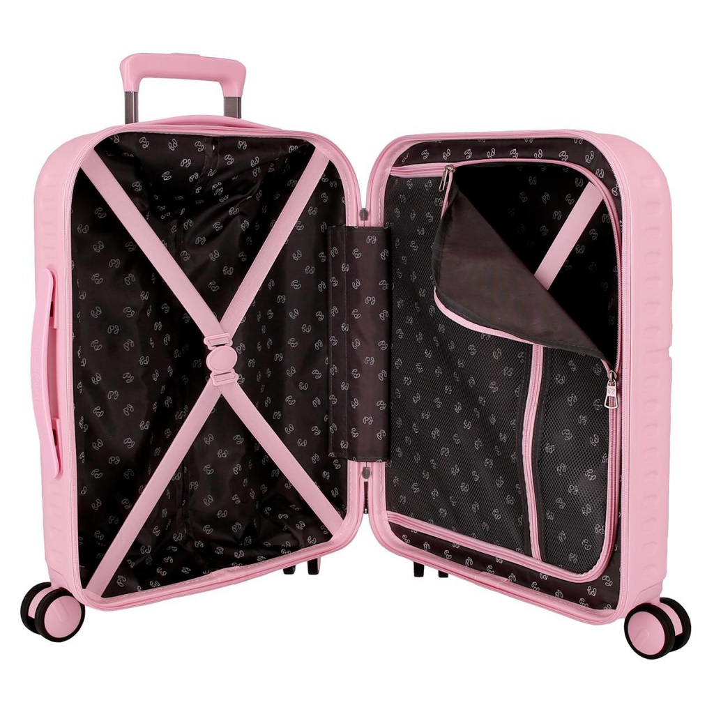 PEPE JEANS Highlight Light Pink, Sada luxusních ABS cestovních kufrů 70cm/55cm, 768952C
