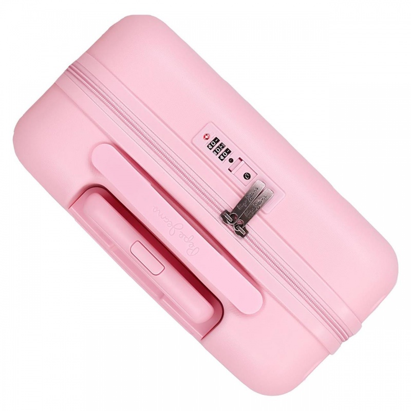 PEPE JEANS Highlight Light Pink, Sada luxusných ABS cestovných kufrov 70cm/55cm, 768952C PEPE JEANS Highlight Light Pink, Sada luxusných ABS cestovných kufrov 70cm/55cm, 768952C