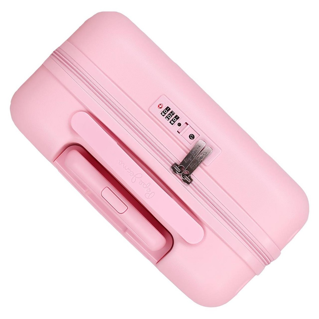 PEPE JEANS Highlight Light Pink, Sada luxusních ABS cestovních kufrů 70cm/55cm, 768952C