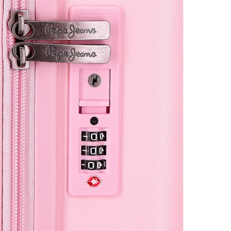 PEPE JEANS Highlight Light Pink, Sada luxusních ABS cestovních kufrů 70cm/55cm, 768952C PEPE JEANS Highlight Light Pink, Sada luxusních ABS cestovních kufrů 70cm/55cm, 768952C
