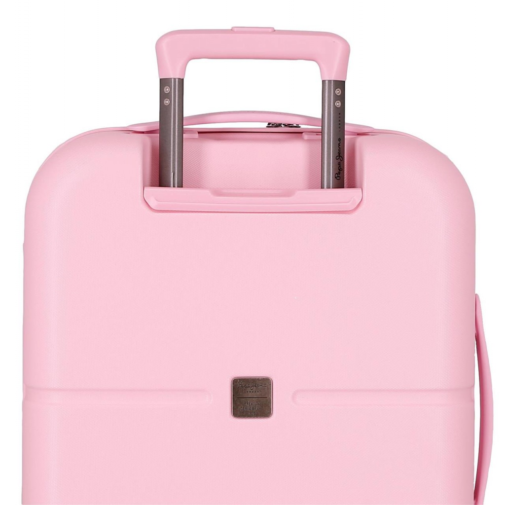 PEPE JEANS Highlight Light Pink, Sada luxusních ABS cestovních kufrů 70cm/55cm, 768952C