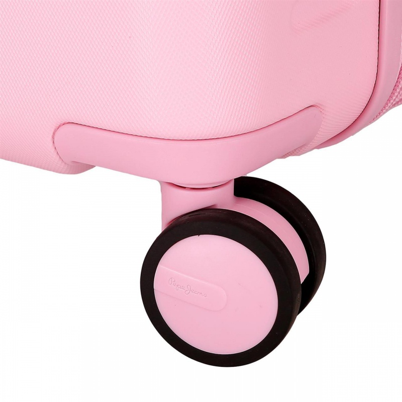 PEPE JEANS Highlight Light Pink, Sada luxusních ABS cestovních kufrů 70cm/55cm, 768952C PEPE JEANS Highlight Light Pink, Sada luxusních ABS cestovních kufrů 70cm/55cm, 768952C