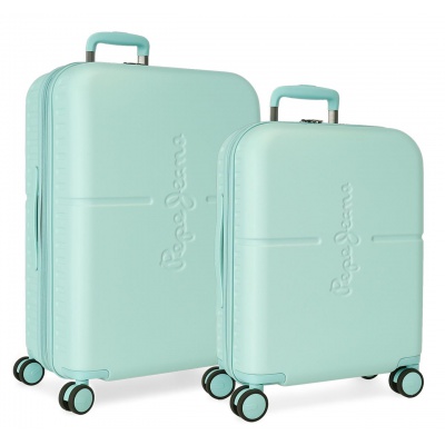 PEPE JEANS Highlight Turquesa, Sada luxusních ABS cestovních kufrů 70cm/55cm, 7689525 PEPE JEANS Highlight Turquesa, Sada luxusních ABS cestovních kufrů 70cm/55cm, 7689525