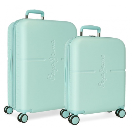 PEPE JEANS Highlight Turquesa, Sada luxusních ABS cestovních kufrů 70cm/55cm, 7689525