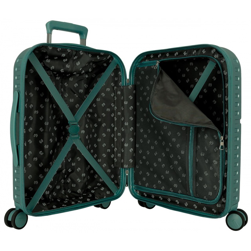 PEPE JEANS Highlight Verde, Sada luxusních ABS cestovních kufrů 70cm/55cm, 768952B PEPE JEANS Highlight Verde, Sada luxusních ABS cestovních kufrů 70cm/55cm, 768952B