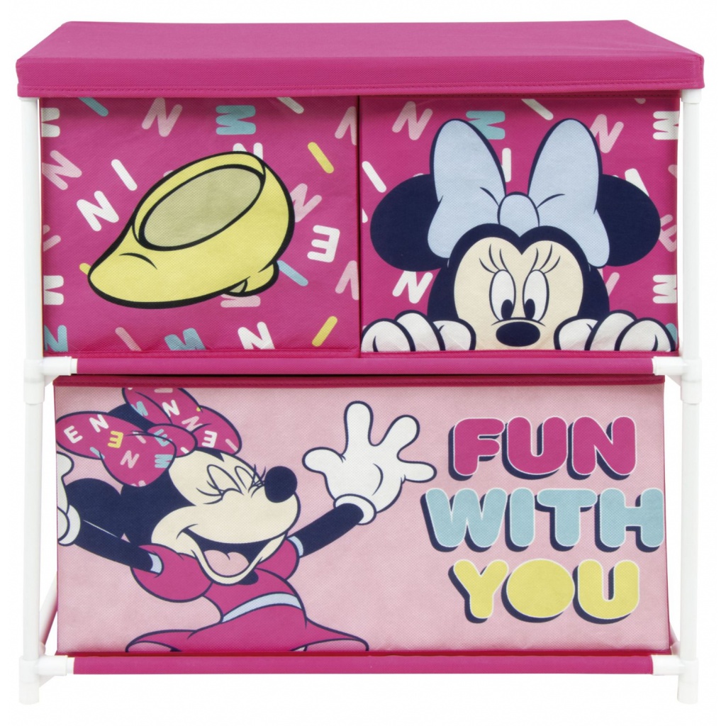 Regál na hračky Minnie Mouse WD14426 – detský úložný systém s 3 zásuvkami