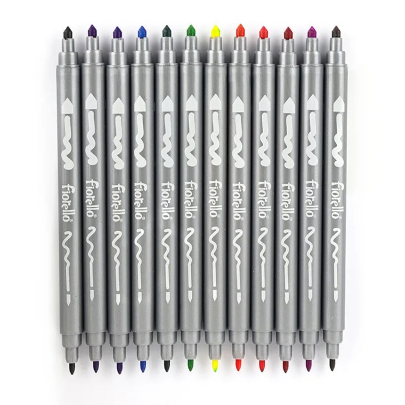 Oboustranné fixy Fiorello BIMARKER GR-F816 – 12 barev Oboustranné fixy Fiorello BIMARKER GR-F816 – 12 barev