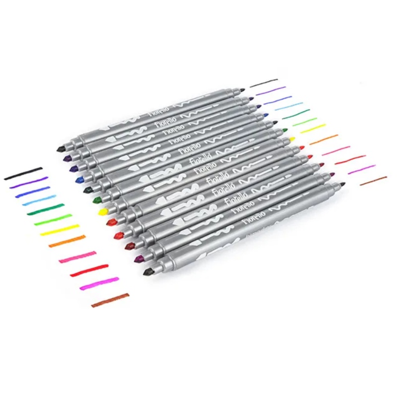 Obojstranné fixky Fiorello BIMARKER GR-F816 – 12 farieb Obojstranné fixky Fiorello BIMARKER GR-F816 – 12 farieb