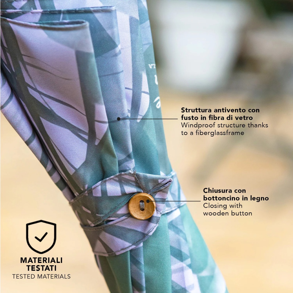 Elegantní dámský deštník Perletti Green "Fiore Bianco", 19161