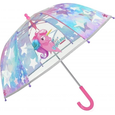 Detský reflexný dáždnik Perletti Cool Kids, Unicorn Transparent, 15581 Detský reflexný dáždnik Perletti Cool Kids, Unicorn Transparent, 15581