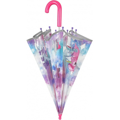 Detský reflexný dáždnik Perletti Cool Kids, Unicorn Transparent, 15581 Detský reflexný dáždnik Perletti Cool Kids, Unicorn Transparent, 15581