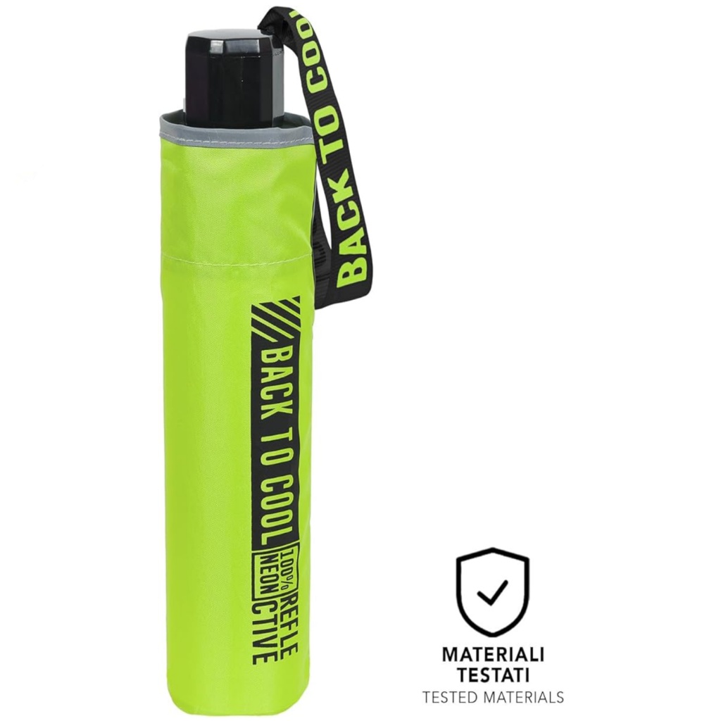 Detský reflexný dáždnik Perletti Cool Kids Back To Cool zelený 15657