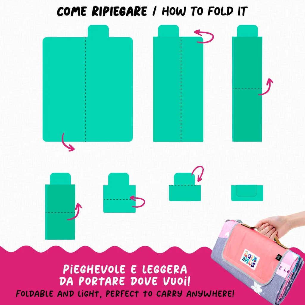 Detská pikniková deka Perletti – Hrad princeznej, 150x150 cm