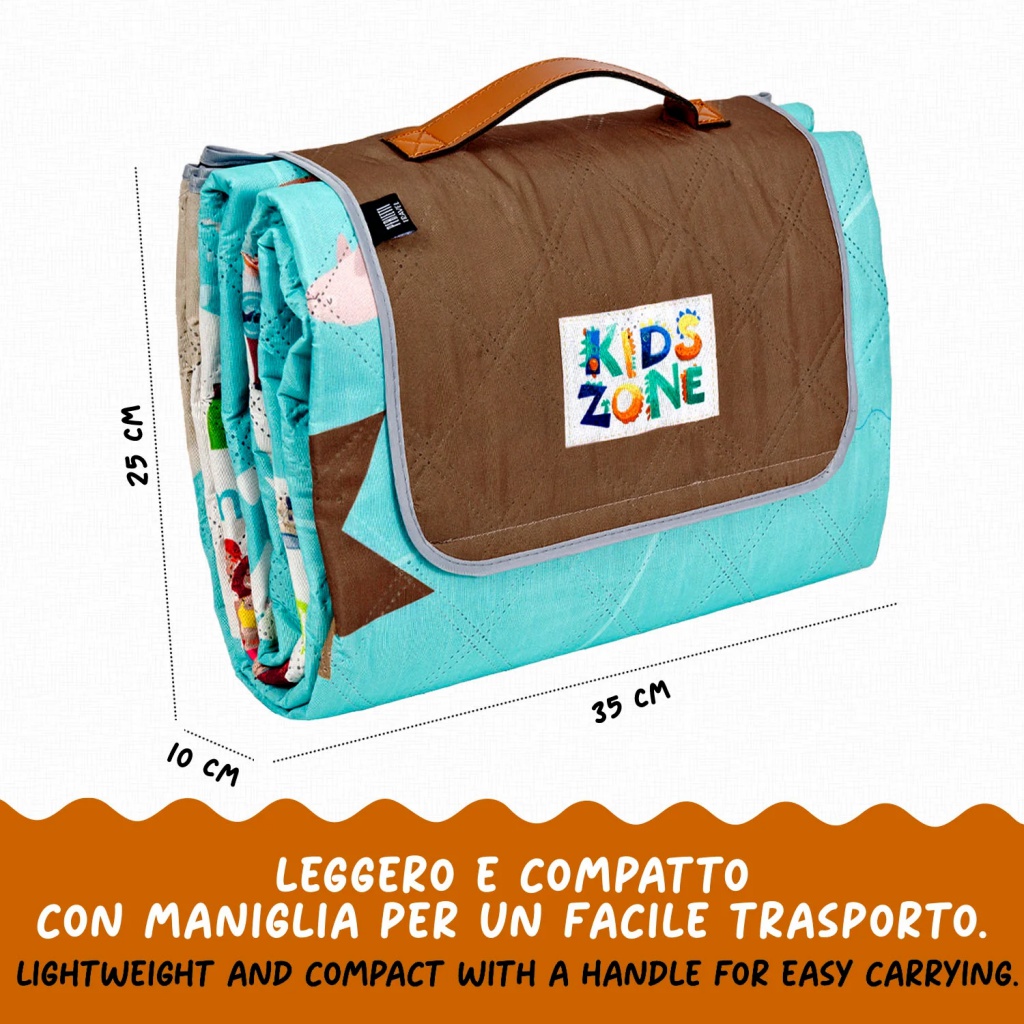 Dětská pikniková deka Perletti Mappamondo 200x200 cm - mapa světa