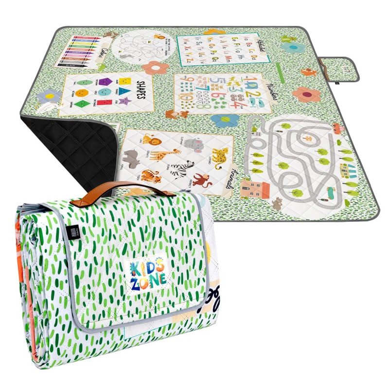 Perletti Travel Montessori hry 200×200 cm – vodoodpudivá pikniková deka Perletti Travel Montessori hry 200×200 cm – vodoodpudivá pikniková deka