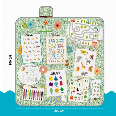 Perletti Travel Montessori hry 200×200 cm – vodoodpudivá pikniková deka Perletti Travel Montessori hry 200×200 cm – vodoodpudivá pikniková deka