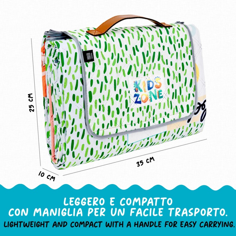 Perletti Travel Montessori hry 200×200 cm – vodoodpudivá pikniková deka Perletti Travel Montessori hry 200×200 cm – vodoodpudivá pikniková deka