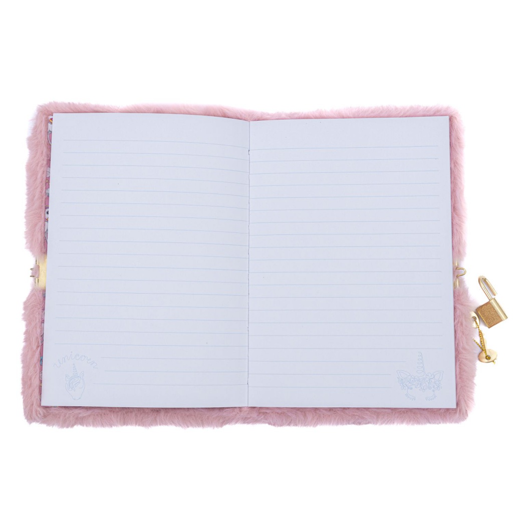 Zápisník AstraPAP FLUFFY UNICORN – A5, plyšový, jednorožec, so zámkom