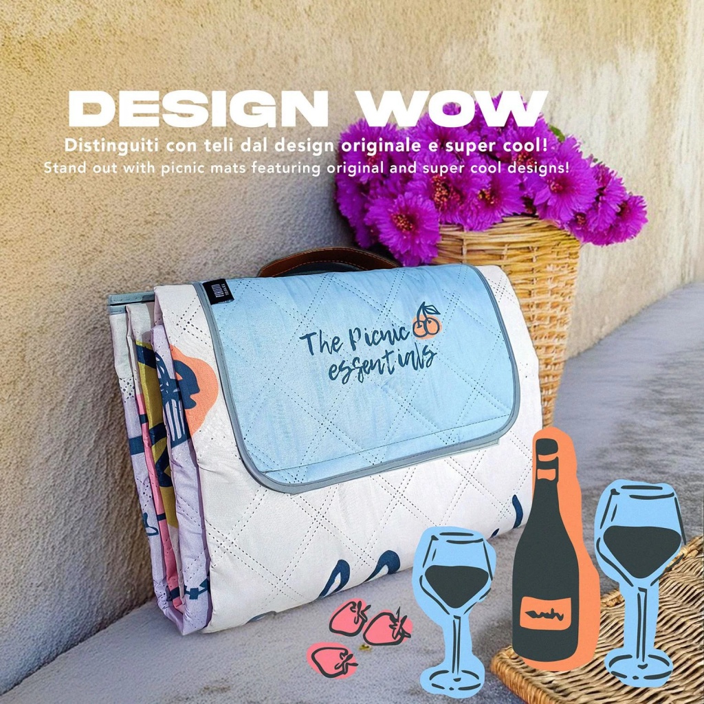 Perletti Travel – Essentials je extra velká deka určená pro rodinné výlety a venkovní dobrodružství až pro čtyři osoby. Spodní