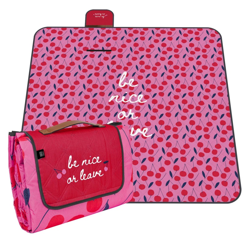 Perletti Travel Cherry 200×200 cm – veľká nepremokavá pikniková deka Perletti Travel Cherry 200×200 cm – veľká nepremokavá pikniková deka