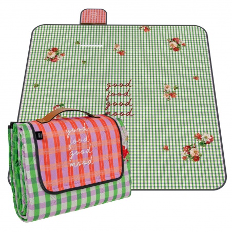 Perletti Travel Vichy Floreale 200×200 cm – skladná vodoodpudivá deka