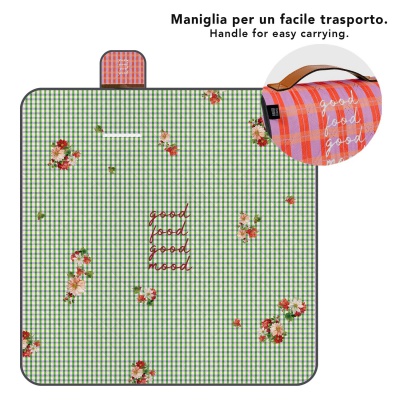 Perletti Travel Vichy Floreale 200×200 cm – skladná vodoodpudivá deka Perletti Travel Vichy Floreale 200×200 cm – skladná vodoodpudivá deka