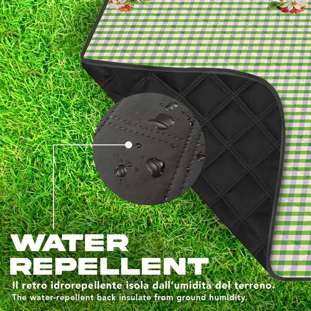 Perletti Travel – Vichy Floreale je extra velká deka ideální pro rodinné pikniky a venkovní aktivity až pro čtyři osoby. Vrchní