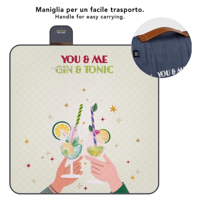 Perletti Travel Gin & Tonic 200×200 cm – vodoodpudivá pikniková deka Perletti Travel Gin & Tonic 200×200 cm – vodoodpudivá pikniková deka