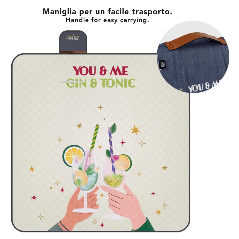 Perletti Travel Gin & Tonic 200×200 cm – vodoodpudivá pikniková deka Perletti Travel Gin & Tonic 200×200 cm – vodoodpudivá pikniková deka