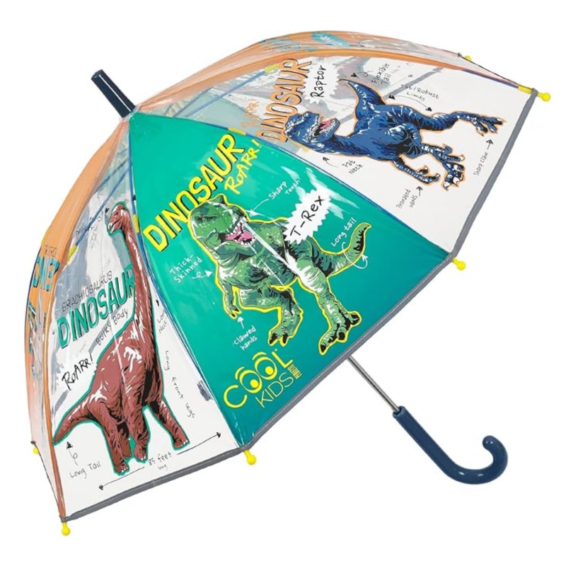 Perletti Cool Kids „Dinosaur“ 70 cm – reflexný transparentný dáždnik Perletti Cool Kids „Dinosaur“ 70 cm – reflexný transparentný dáždnik