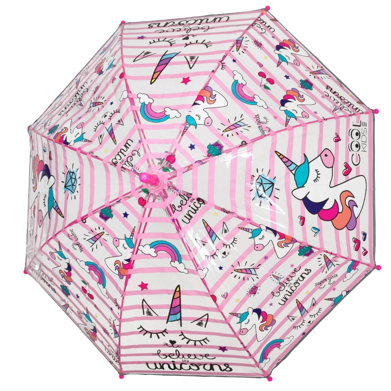 Perletti Cool Kids Unicorn 70 cm – reflexný transparentný dáždnik Perletti Cool Kids Unicorn 70 cm – reflexný transparentný dáždnik