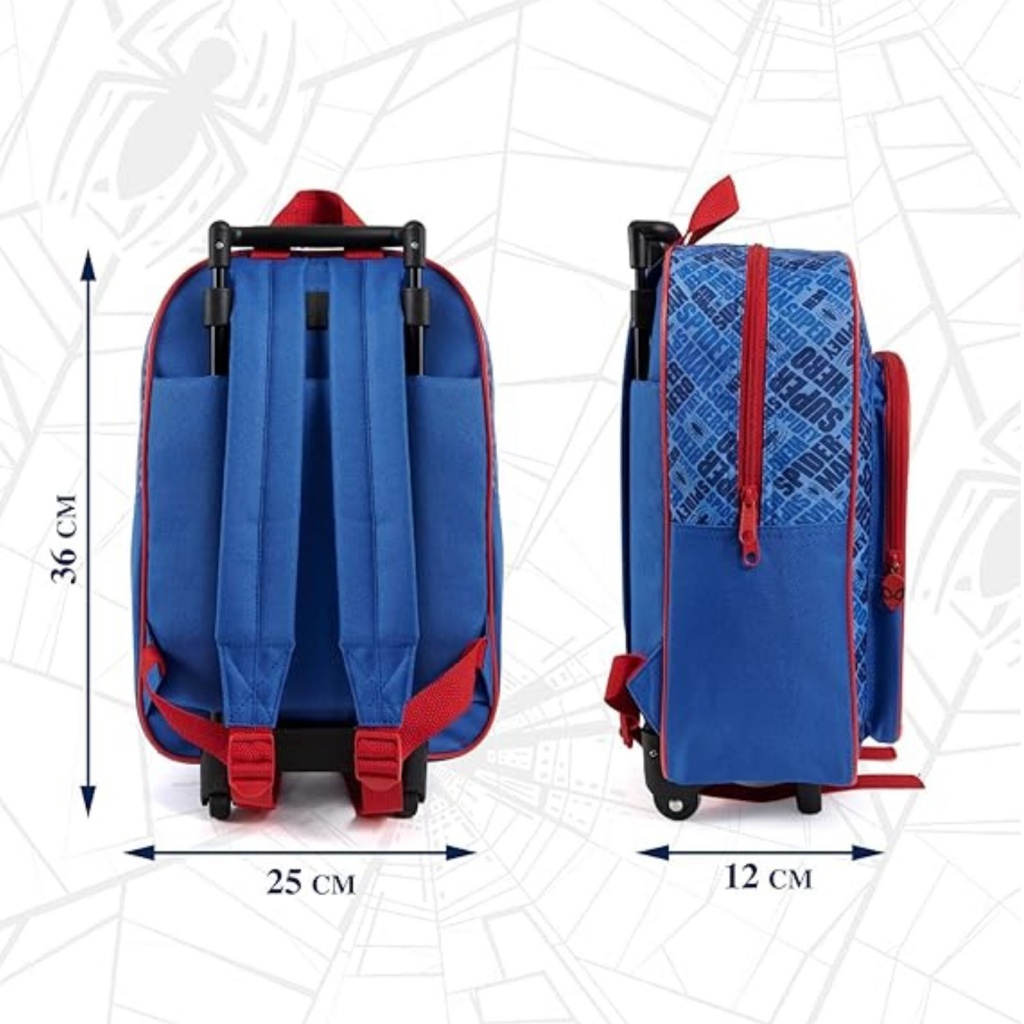 Perletti Kids Spiderman 36×25×12 cm – batoh na kolieskach