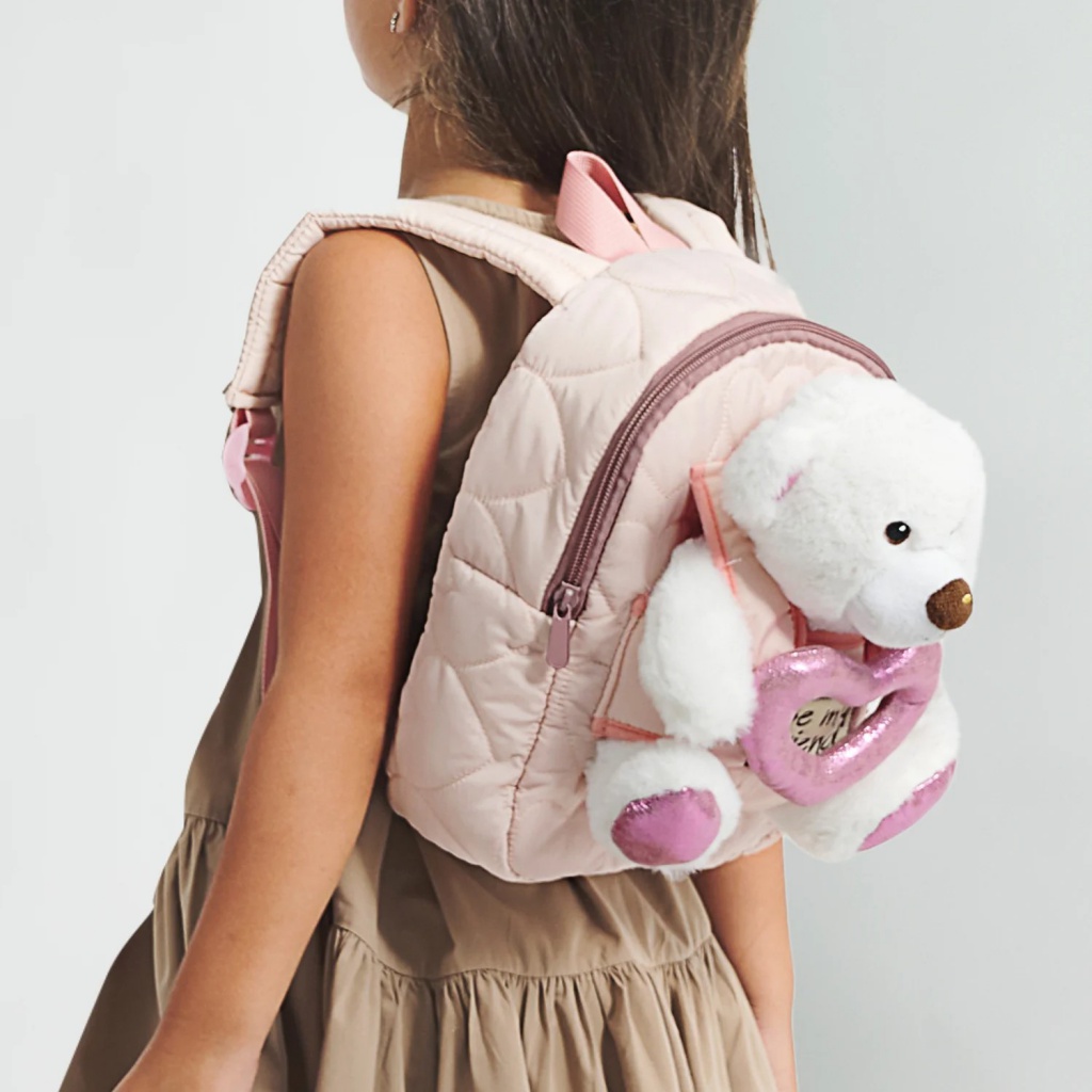 Perletti Toys Ľadový medveď 27×21×9 cm – detský batôžtek s plyšákom